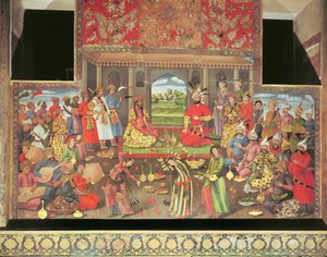 The Reception for the Ambassador of the Grand Moghul at the Court of the Shah Tahmasp, 1573-76 by Persian School
